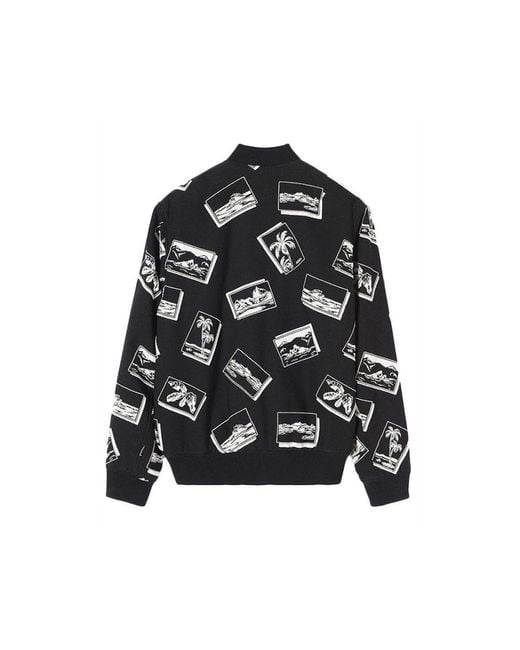 KENZO Black Printed Baseball Jacket for men