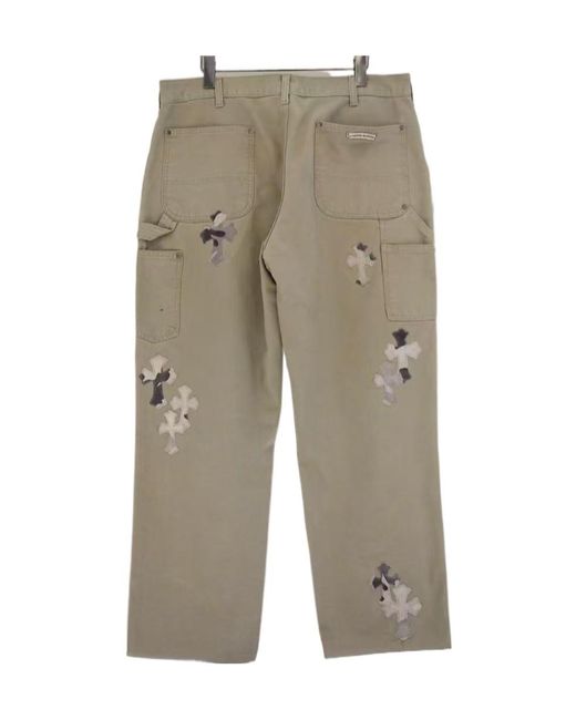 Chrome Hearts Gray Cross Casual Pants for men