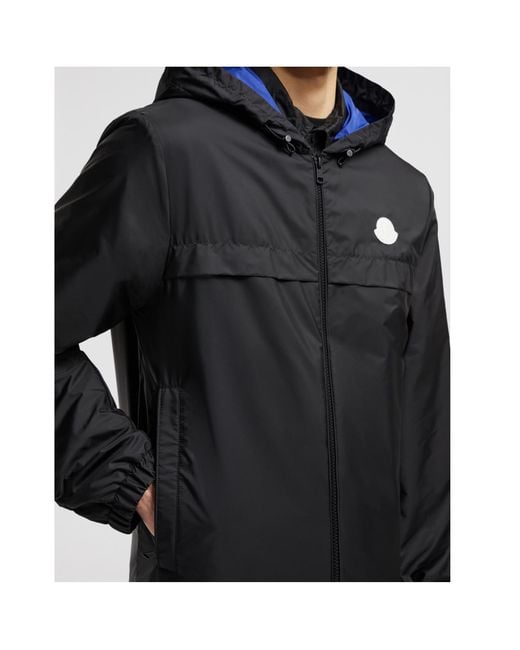 Moncler Black Rifeo Logo Patch Zip-Up Jacket for men