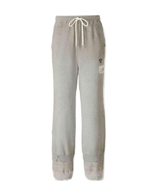 Maison Mihara Yasuhiro Gray Drawstring Distressed Track Pants for men