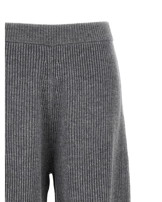 Sportmax Gray Ribbed Sella Pants