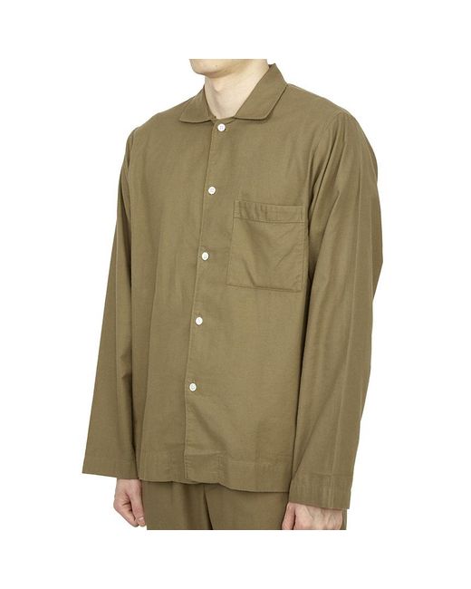 Tekla Green Flannel Long-Sleeved Pajamas for men
