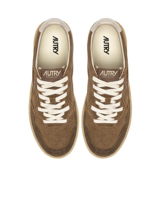 Autry Brown Round-Toe Sneakers for men