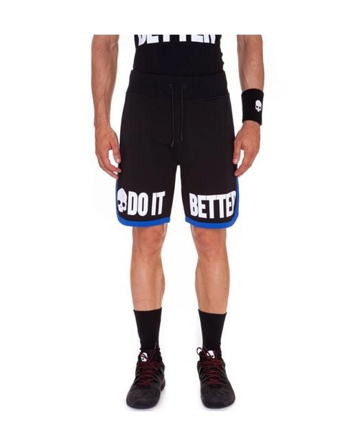 Hydrogen Black Logo Shorts for men