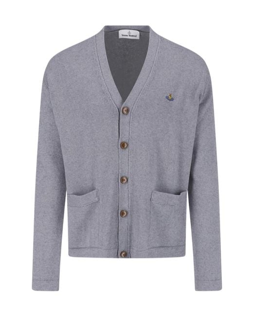 Vivienne Westwood Blue Orb Button-Up Cardigan for men
