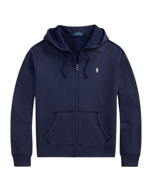 Polo Ralph Lauren Blue Pony Embroidered Zip-Up Hoodie for men