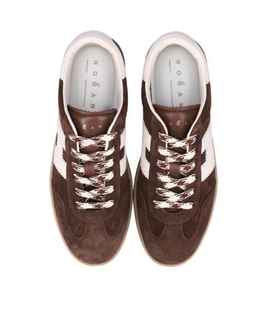 Hogan Brown Side H Patch Sneakers
