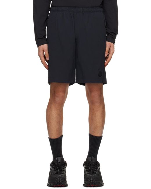 Moncler Black High Waist Shorts for men