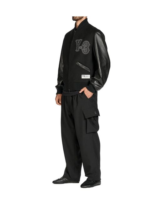 Y-3 Black Classic Leather Jacket for men