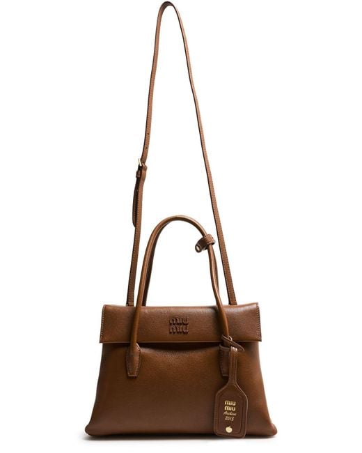 Miu Miu Brown Nappa Leather Archive Bag
