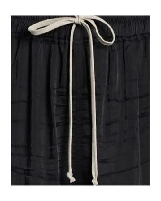 Rick Owens Black Solid-Color Satin Shorts