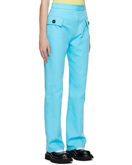 Bottega Veneta Blue Straight Leg Trousers