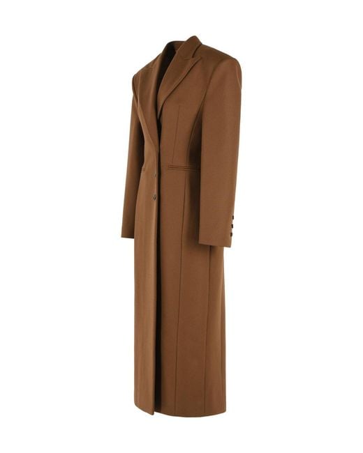 ANDAMANE Brown 'Ottavia' Virgin Wool Blend Coat