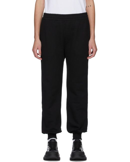 McQueen Black Logo Printed Jersey Joggers