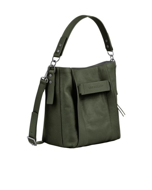 Longchamp Green Small 3D Leather Crossbody Bag