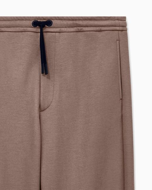 Giorgio Armani Brown Drawstring Logo-Patch Trousers for men