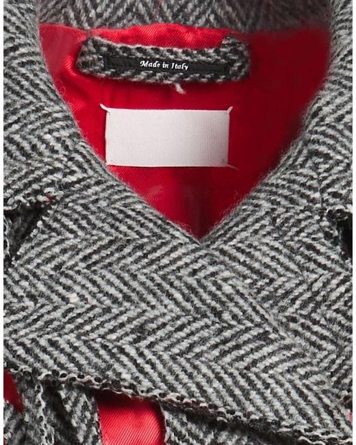 Maison Margiela Red Wool Color-Blocked Shawl