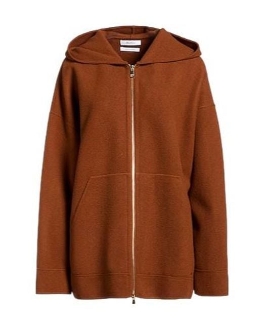 Max Mara Brown Solid-Color Hoodie