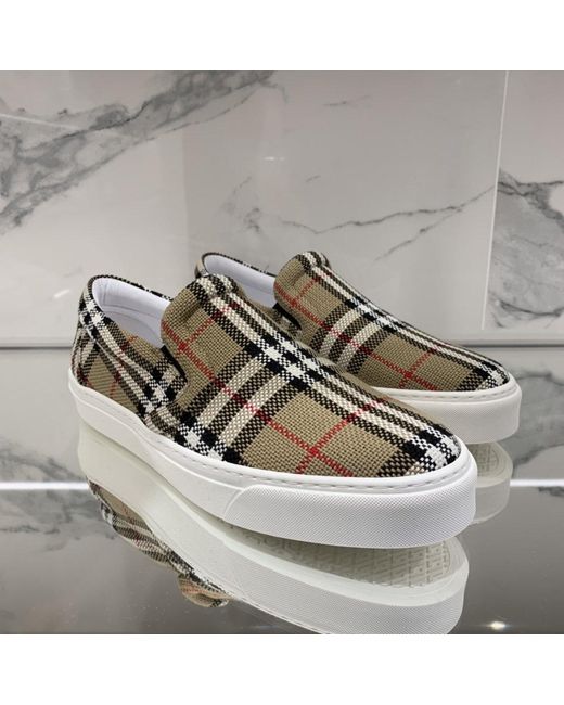 Burberry Multicolor Vintage Check Slip-On Sneakers