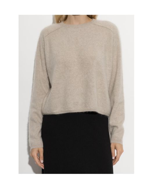 Lisa Yang White Lexia Cropped Sweater