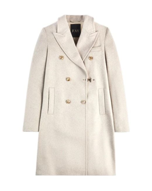 Fay Natural Double-Breasted Coat