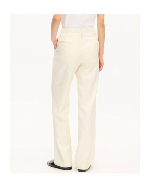 KENZO White Pleated Straight-Leg Pants