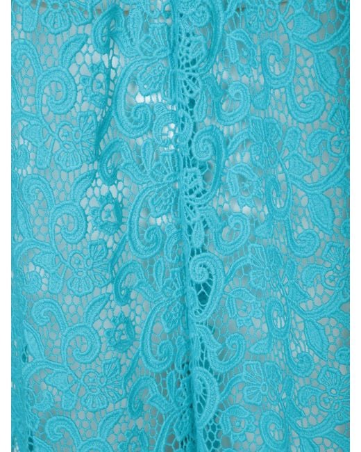 Ermanno Scervino Blue Laced Maxi Dress
