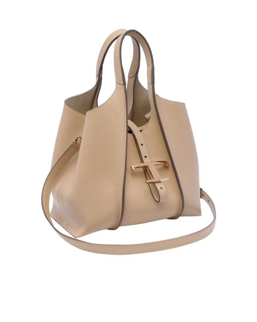 Tod's Natural Mini T Timeless Tote Bag