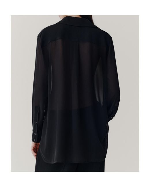 Marella Black Lapel Long Sleeve Shirt