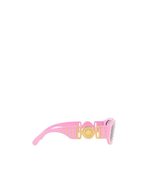 Versace Pink Eyewear Rectangular Frame Sunglasses for men