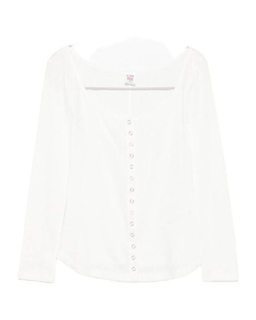 Re/done White Long-Sleeve Cardigan