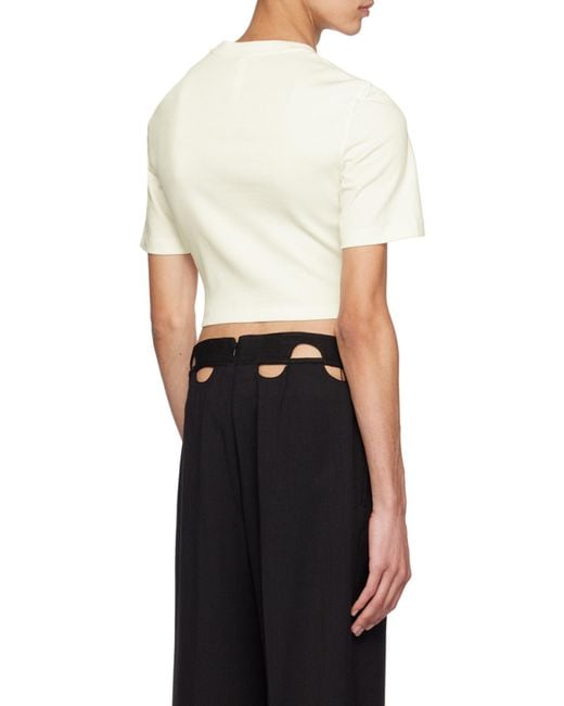 Dion Lee White Corset Organic Cotton T-Shirt for men