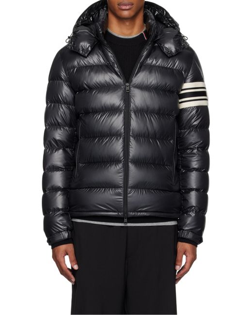 Moncler Black Zip-Up Padded Jacket for men
