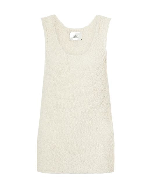The Elder Statesman Natural Cashmere And Linen-Blend Tank
