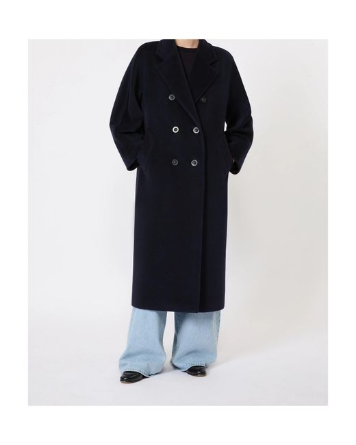 Max Mara Blue Madame Belted Double-Breasted Coat