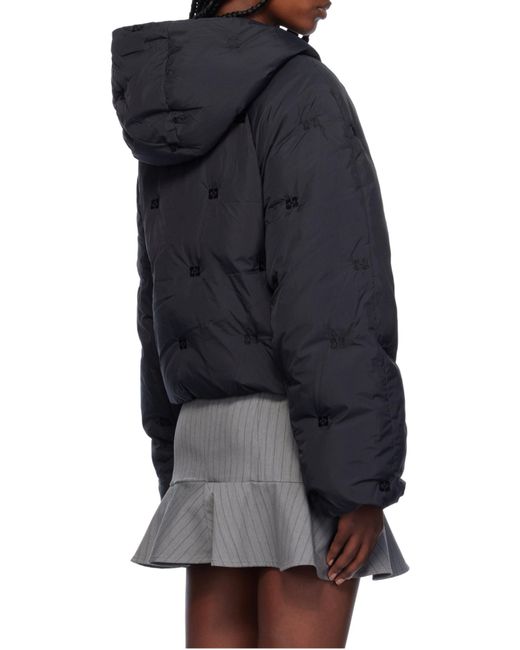 Ganni Black Short Tech Puffer Jacket