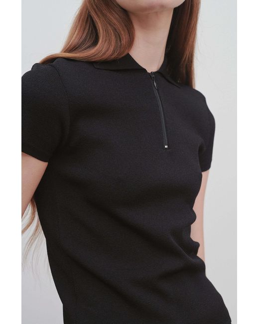 The Row Black Short-Sleeved Polo Shirt