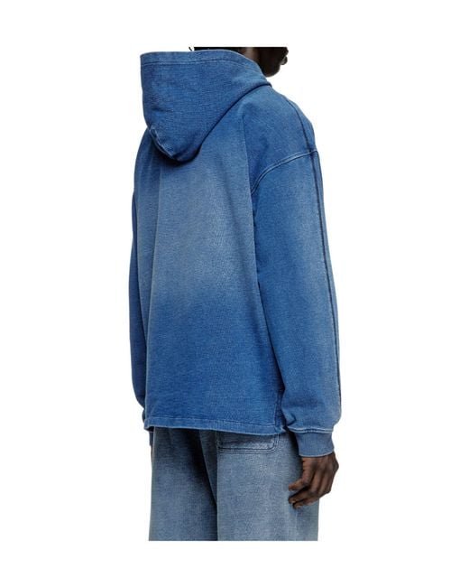 DIESEL Blue S-Blaxt-Hood-Zip-New Hoodie for men