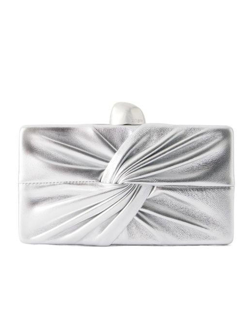 Cult Gaia Gray Lisse Knotted Clutch Bag
