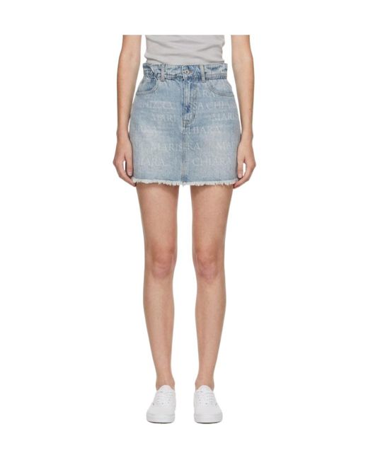 Marissa Chiara Blue Denim Skirt With Belt Loops