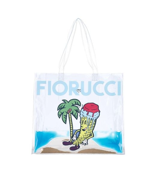 Fiorucci Blue Graphic Print Shoulder Bag