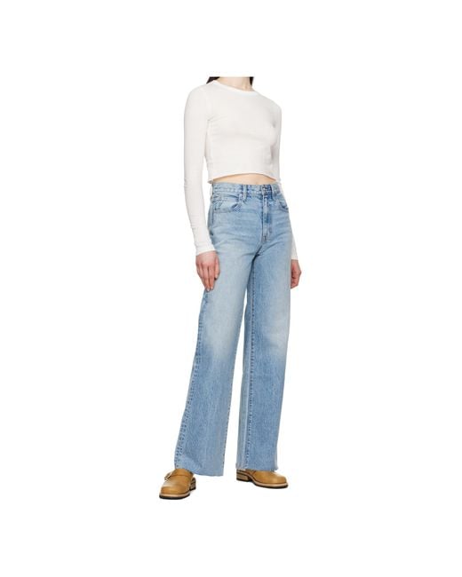 SLVRLAKE Denim Blue Round Neck Long-Sleeved T-Shirt