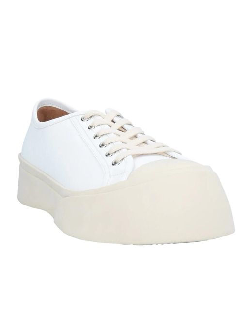 Marni White Solid Color Sneakers