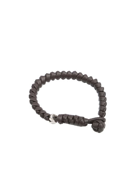 Bottega Veneta White Intrecciato Knot Bracelet for men
