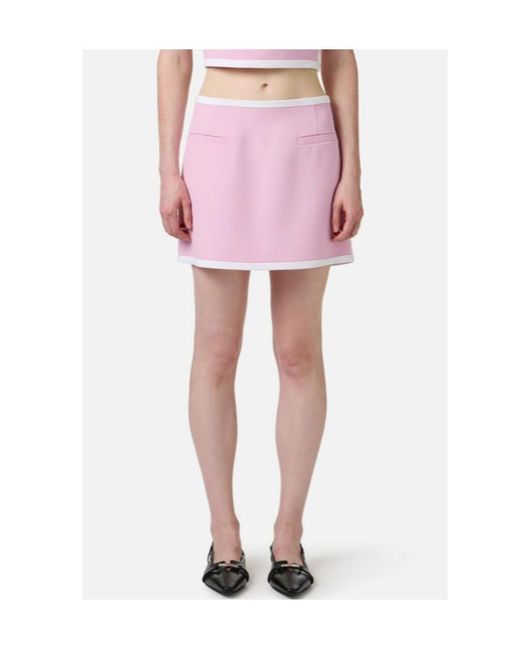 Iceberg Pink Contrasting-Edges Mini Skirt
