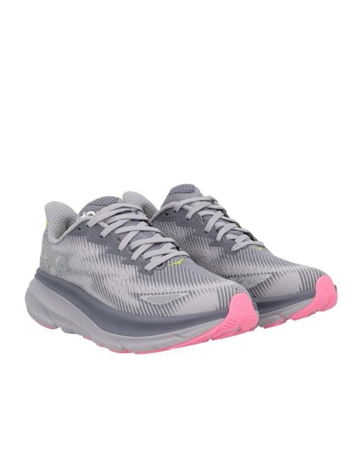 Hoka One One Gray Clifton 9 Gtx Sneakers