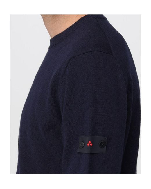 Peuterey Blue Long-Sleeved Knitted Pullover for men
