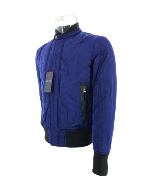 Armani Jeans Blue Long-Sleeved Quilted Casual Jacket for men