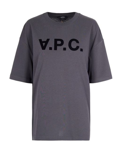 A.P.C. Gray Logo Printed T-Shirt