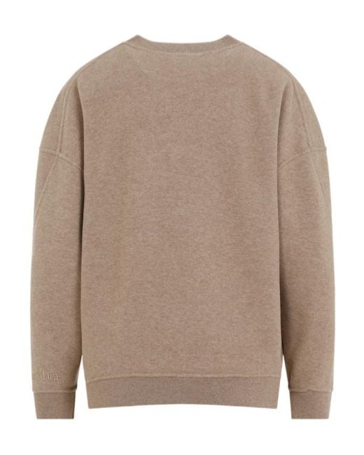 Max Mara Brown Elvira Crewneck Straight Hem Jumper